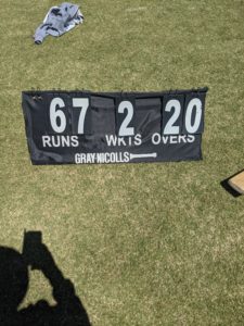 U16 girls round 2 scoreboard 2nd innings